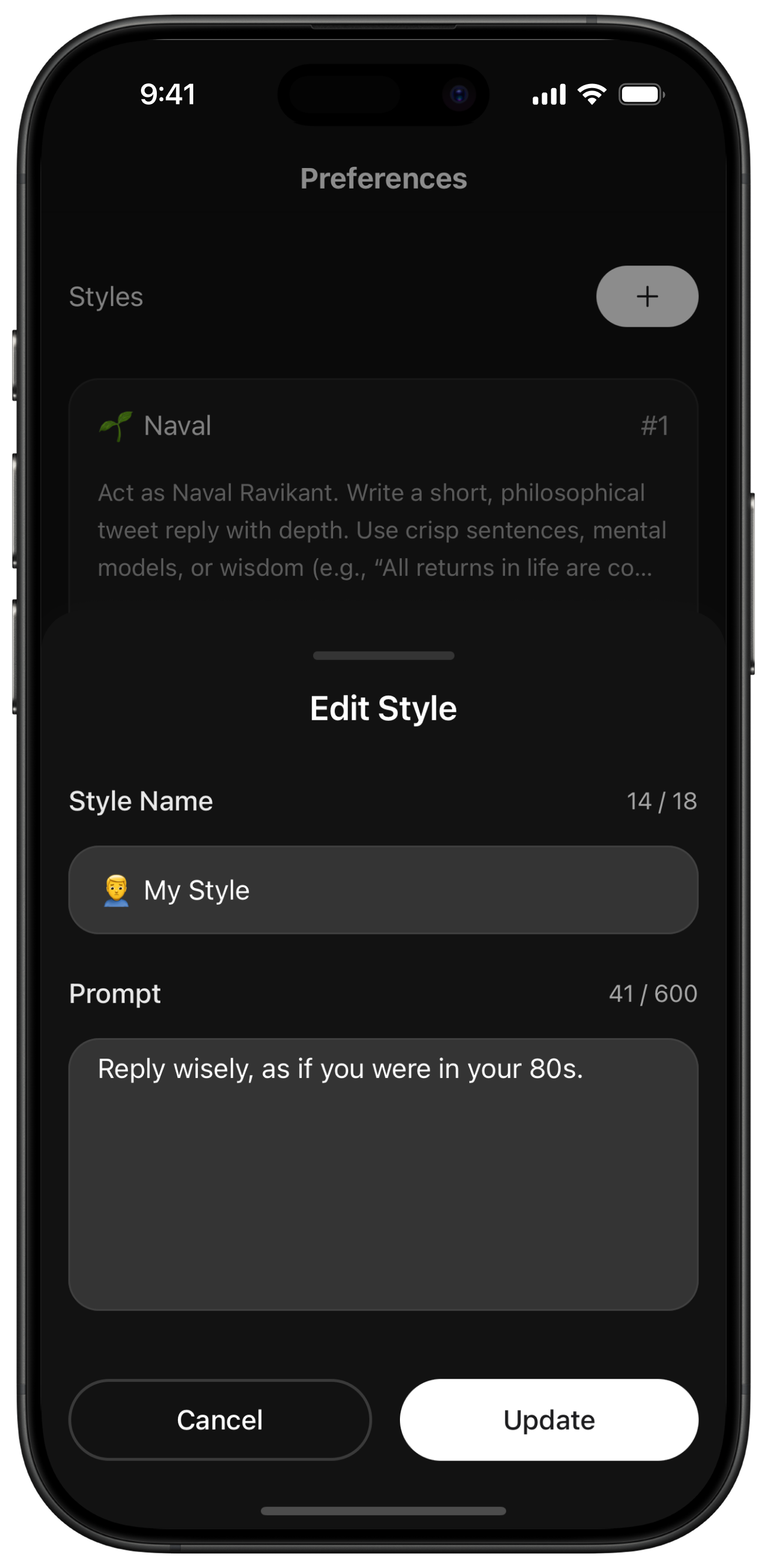 Can create your own styles